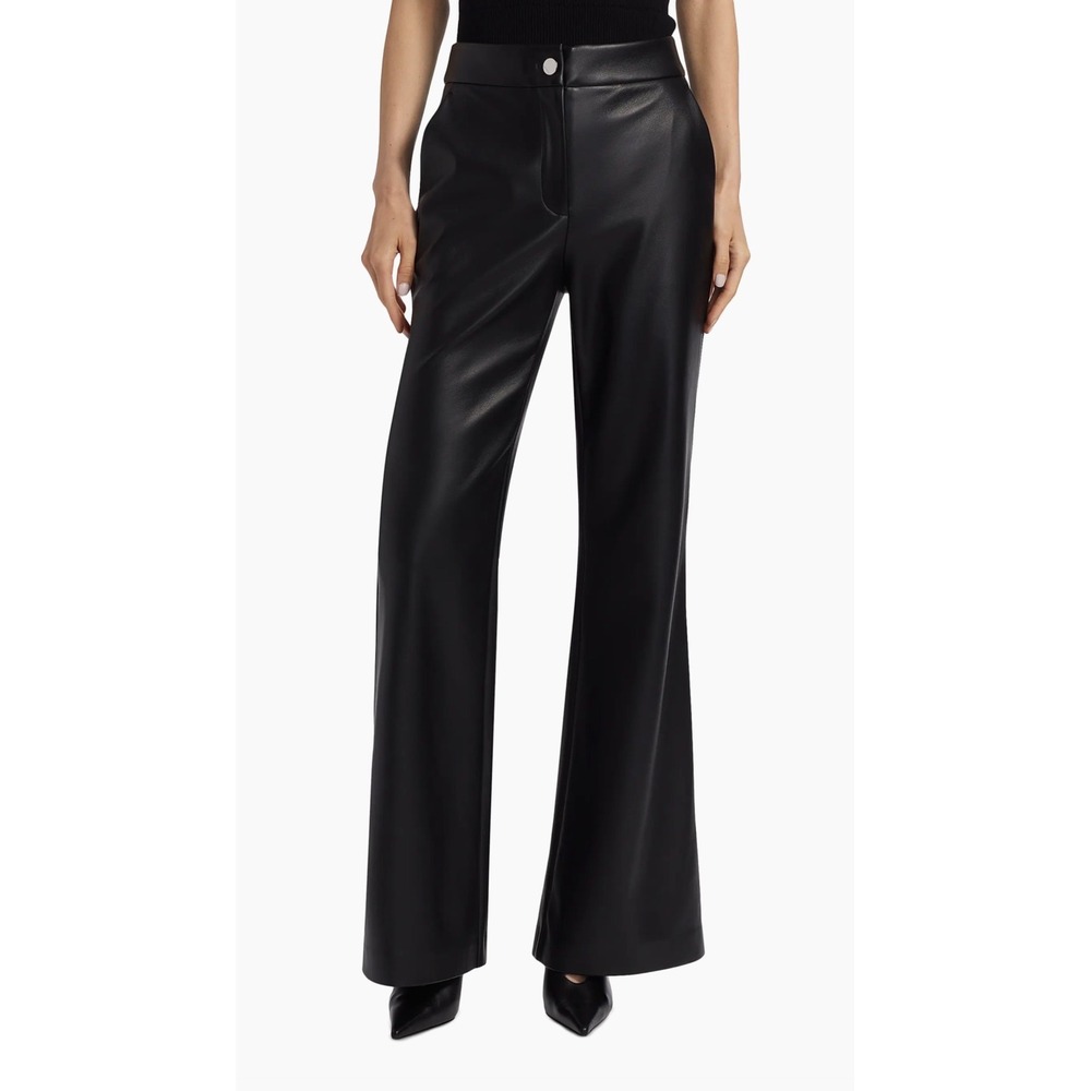 TOCCIN Gaia Black Flared Faux‎ Leather Pants High Waisted Pants Size 12 NWT NEW